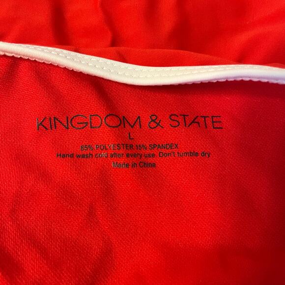 Classic Women One Piece Swimsuit in Red and White Size Large - Picture 5 of 5